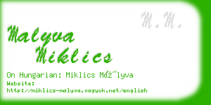 malyva miklics business card